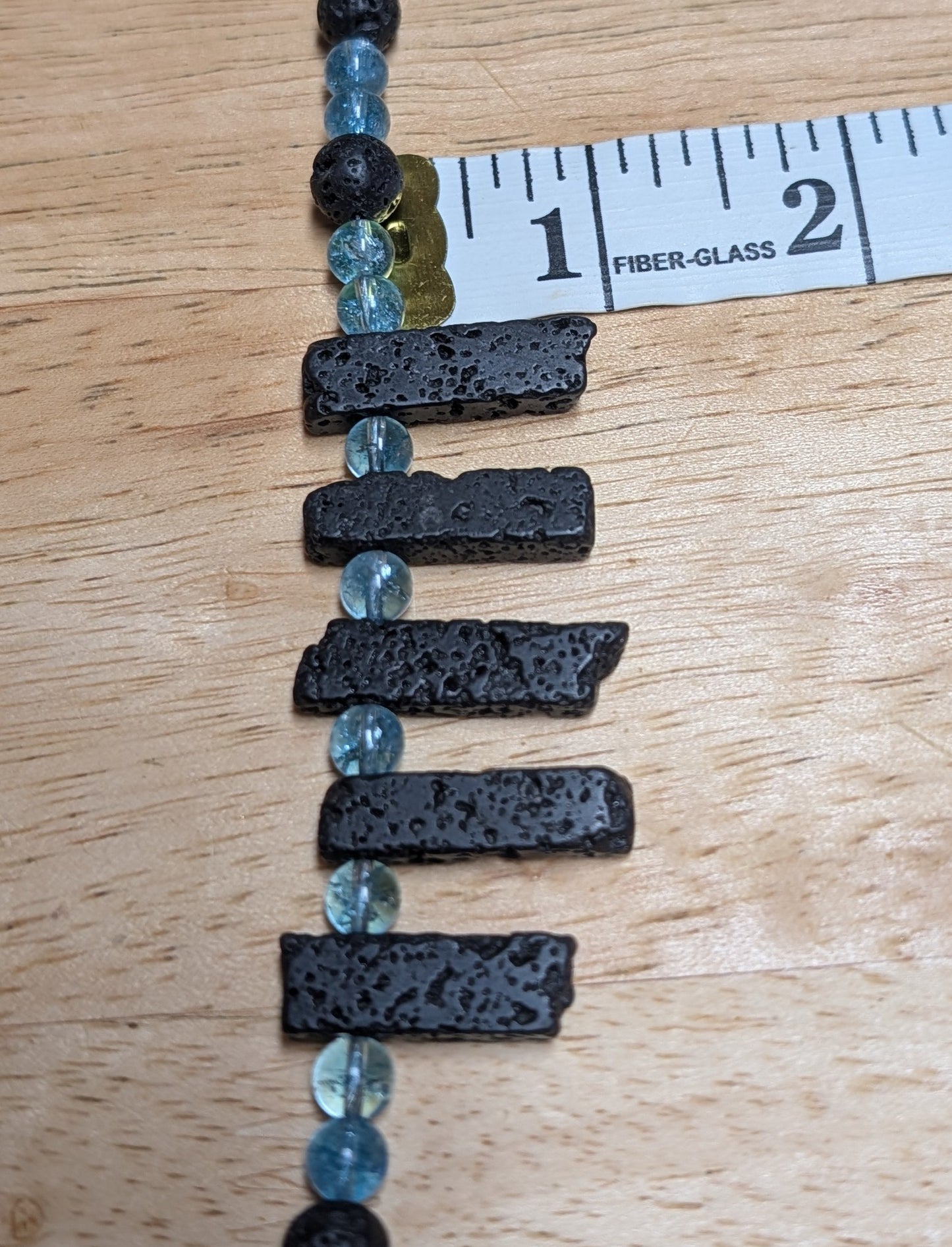 Blue Topaz and Lava Rock Statement Necklace