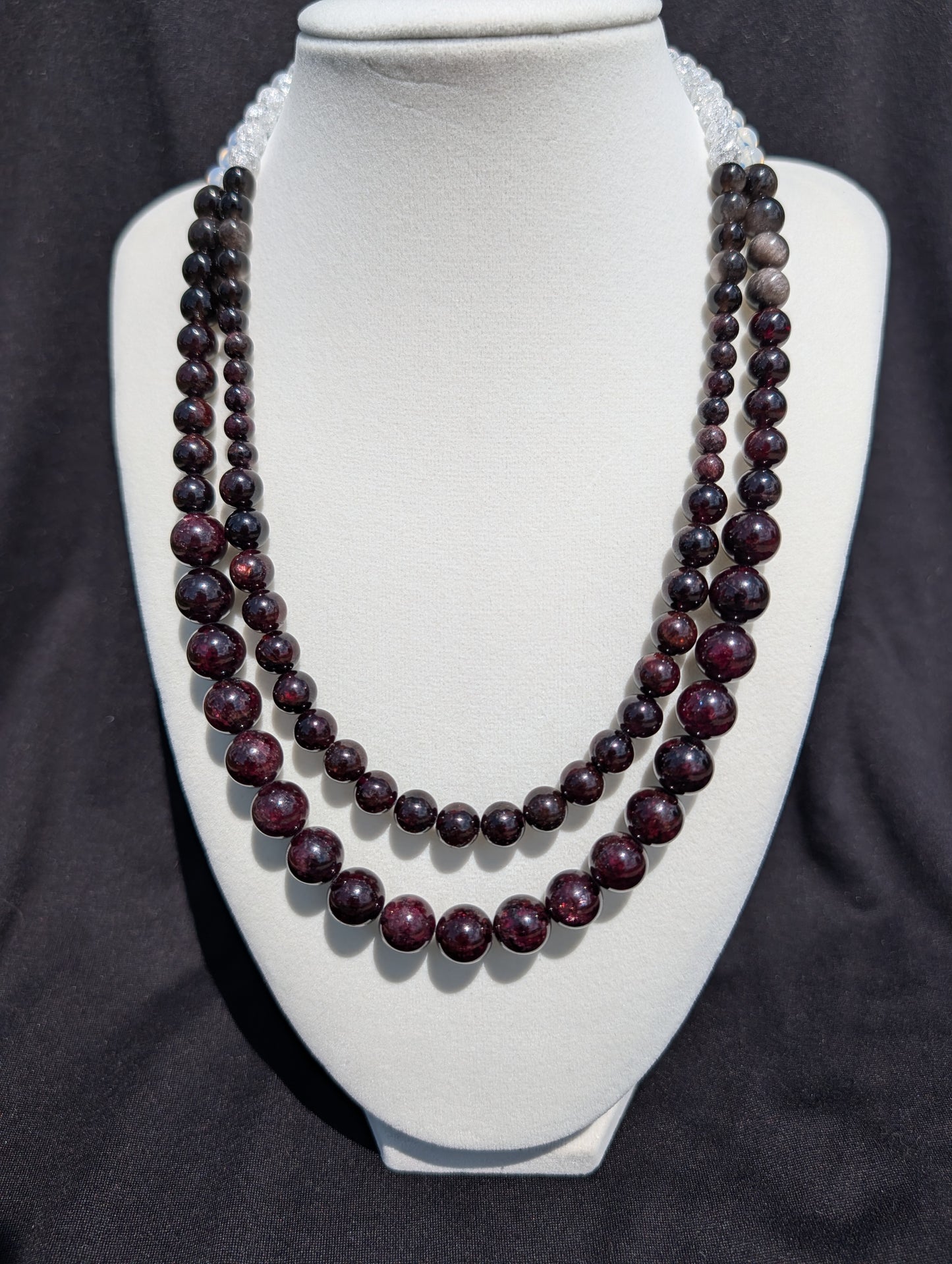 Natural Garnet Double Strand Necklace