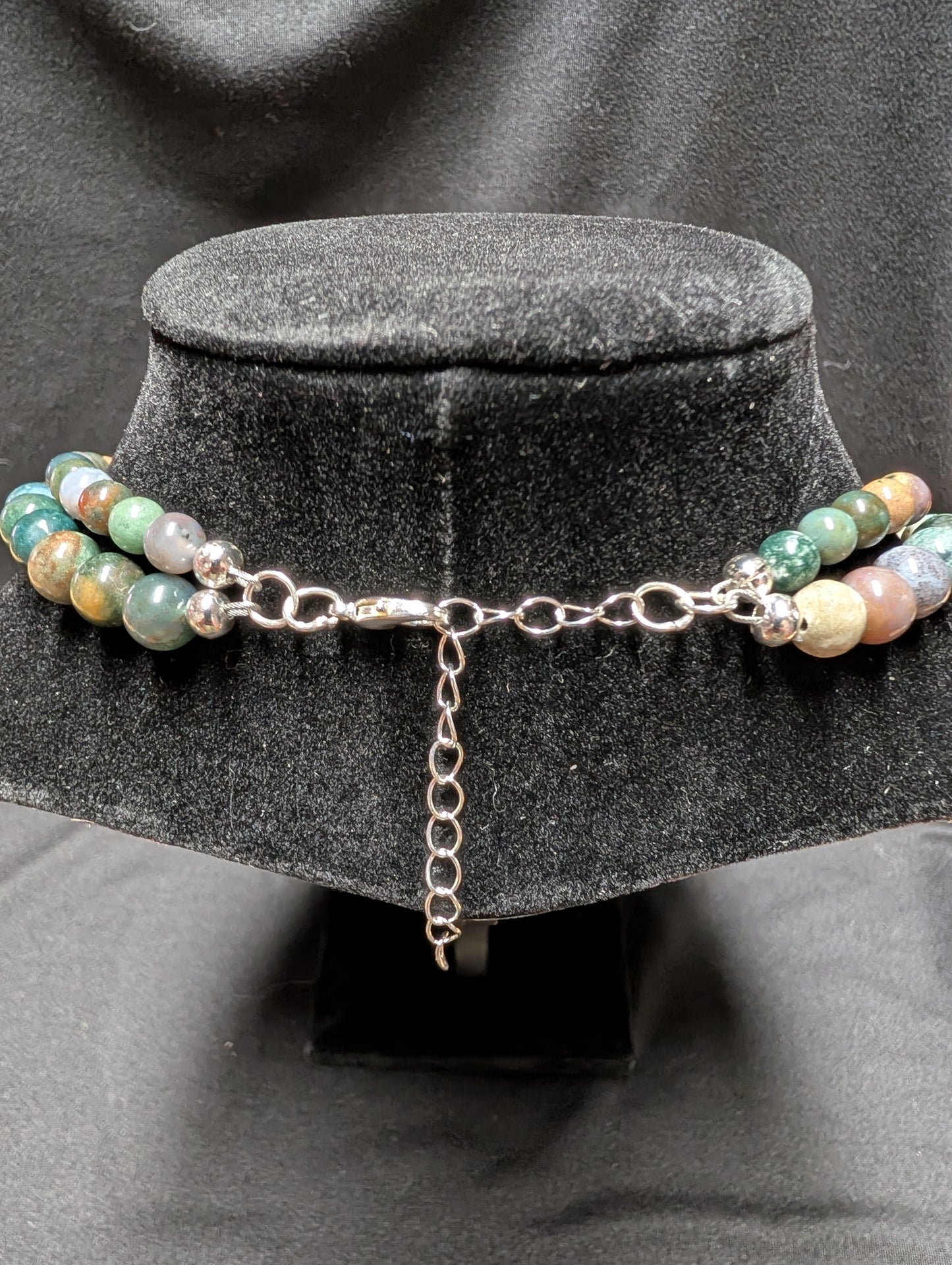 Peridot Jade and Indian Agate Double-Strand Necklace