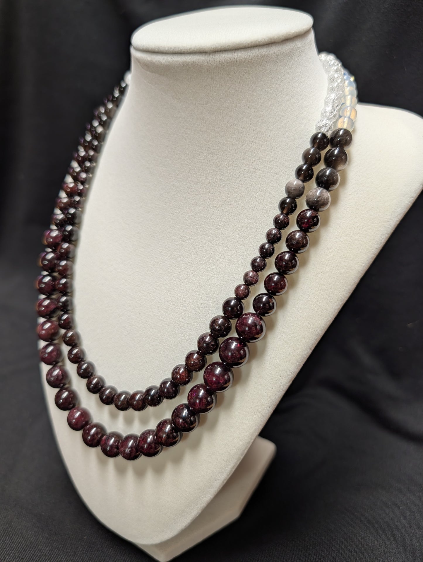 Natural Garnet Double Strand Necklace