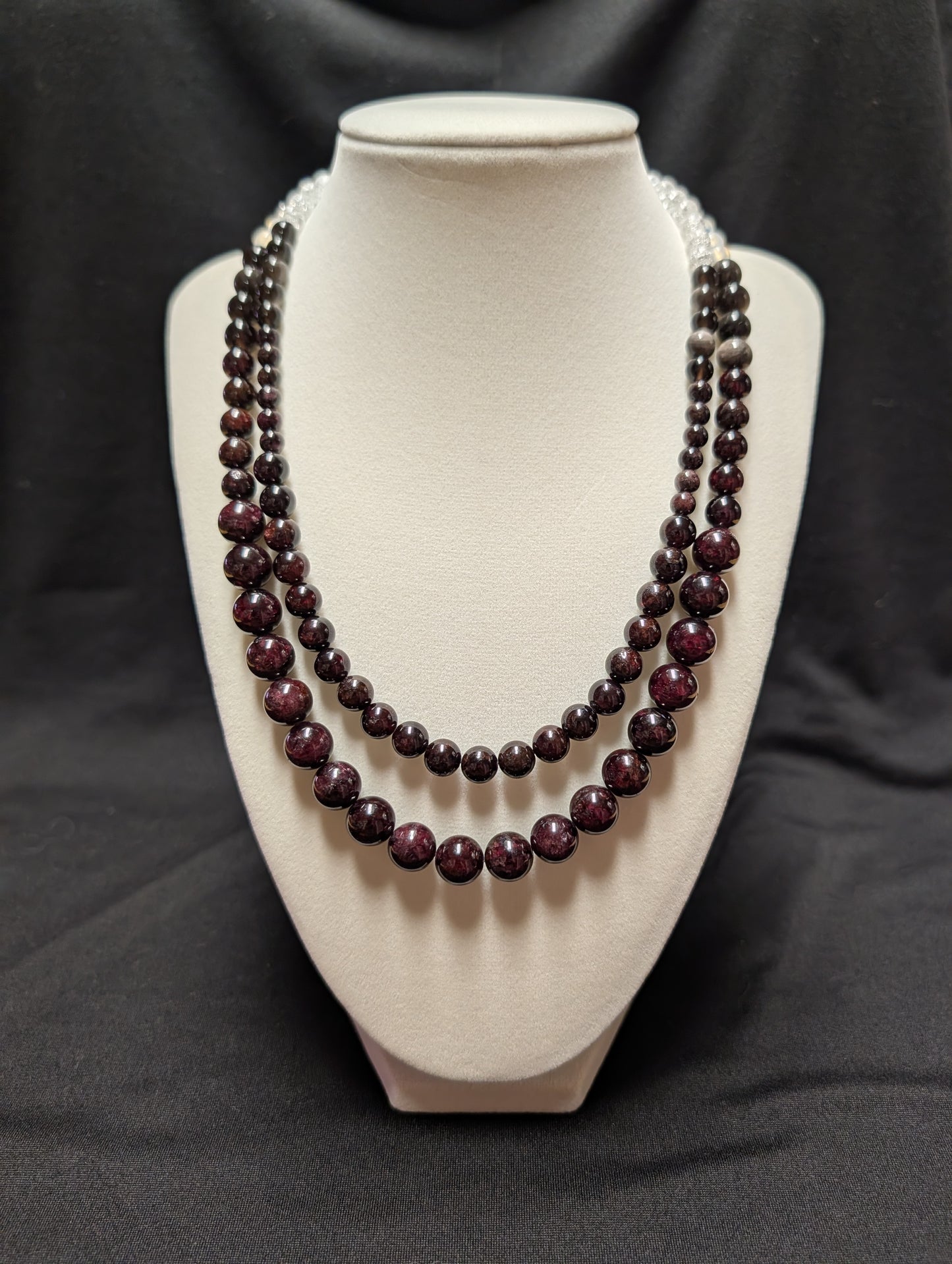 Natural Garnet Double Strand Necklace