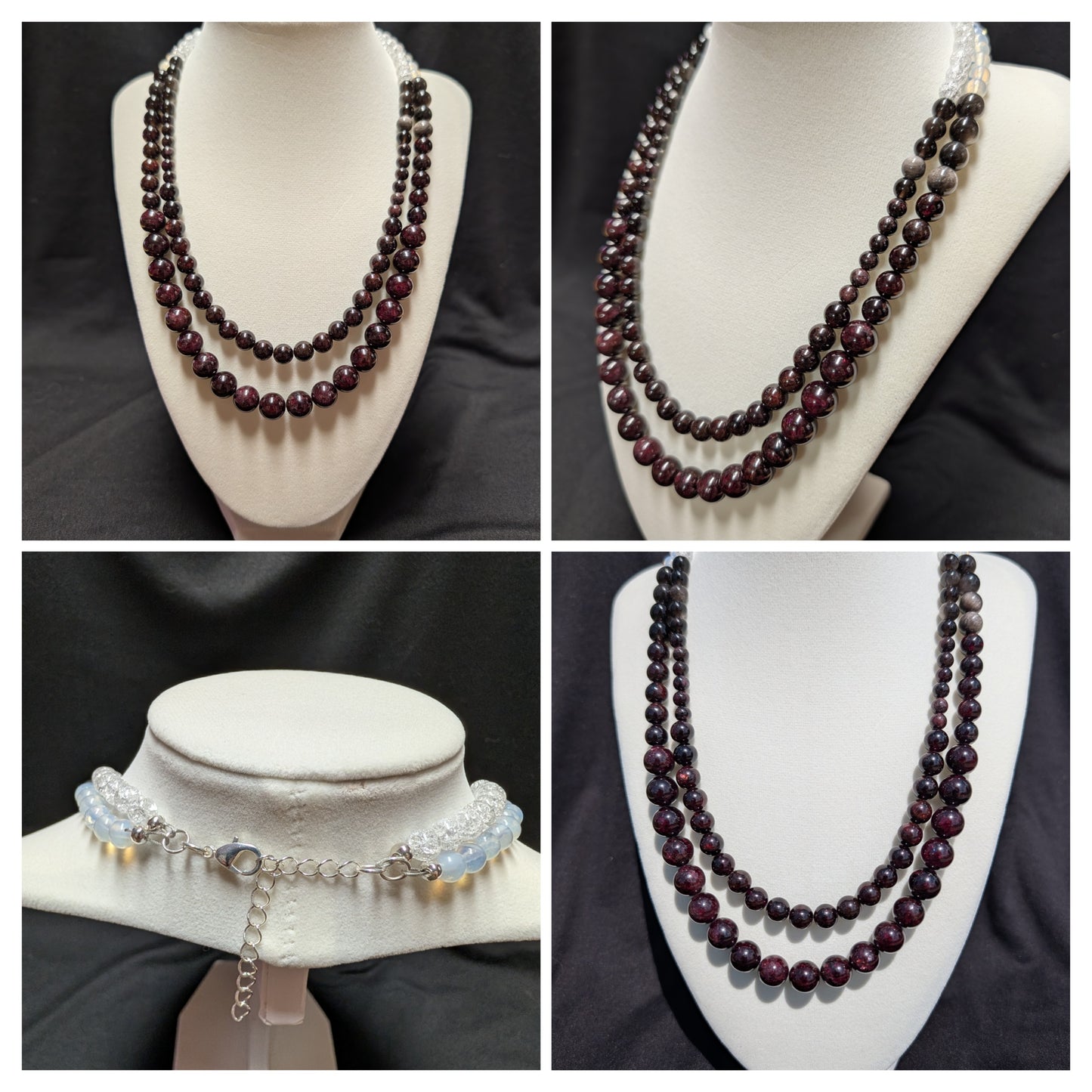 Natural Garnet Double Strand Necklace