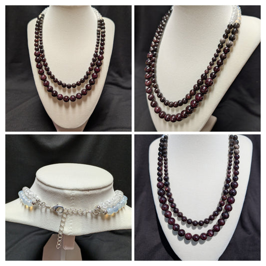 Natural Garnet Double Strand Necklace
